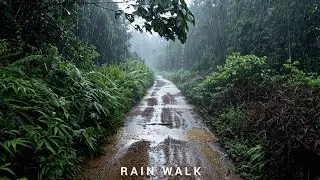 Rain Walk - Peaceful Natural Forest Road 