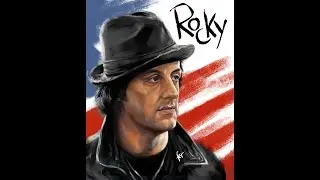 Rocky - Dibujo homenaje - pintado en Photoshop