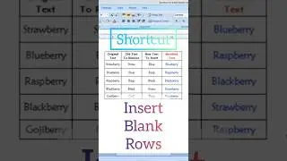 Shortcut to Insert Blank Rows in excel #shorts