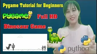 Dinosaur Game with Python - Pygame tutorial for beginners - Codewithlisa