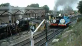 Thomas the Tank Engine races Douglas at Ropley (Watercress Line, 17 August 2003)