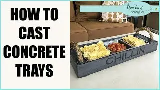 DIY Cast Concrete Serving Tray for Outdoors