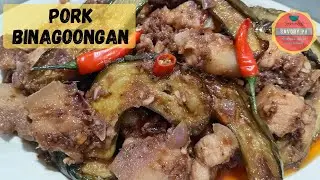 Savory Pork Binagoongan with Fried Eggplant Recipe