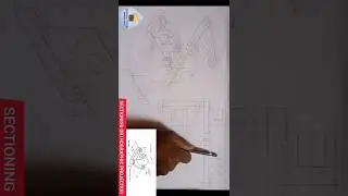 SECTIONING A PIVOT BLOCK IN ISOMETRIC AND ORTHOGRAPHIC PROJECTION. #machinedrawing #technicaldrawing