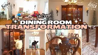 DINING ROOM MAKEOVER ON A BUDGET | FURNISHING OUR NEW HOUSE WITH A VINTAGE DINING ROOM SET