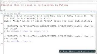 Python Greater Than or Equal To Comparison Operator