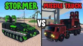 ALVIS STORMER vs MISSILE TRUCK IN MILITARY TYCOON ROBLOX!