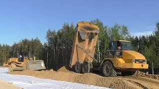 Cat 730 ADT`s and Cat D6R2 with Topcon 3D GPS