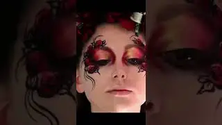 Roses Glamoween face paint Halloween makeup #facepainting #halloweenmakeuplook #shorts