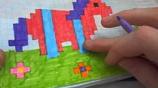 как рисовать по клеточкам пони