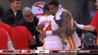 How did this happen? Trae Young alley oop past to Griffin to beat the clock