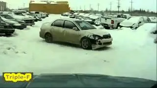car parking in heavy snow