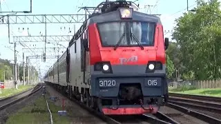 Недовольный машинист! ЭП20-015 с пассажирским поездом на станции Быково