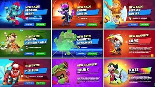 All 94 Brawlers + All Skins & Pins Unlock Animation in Brawl Stars