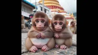 Sad monkeys created by AI.#ai #Lovely #shorts #AI #monkey #aiartwork #cuteanimal