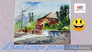 Landscape painting with water colour by hobbyworld