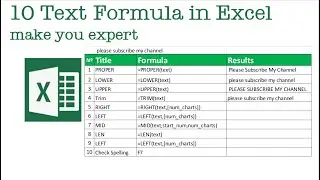 10 Texts Formula make you expert in Excel
