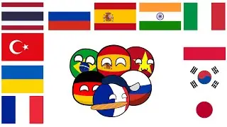 Countryballs in different languages meme