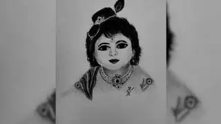 Lord Krishna Drawing || Easy Lord Krishna Sketch || Brustro Woodless Charcoal Pencil