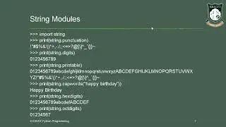 python Unit II String Modules