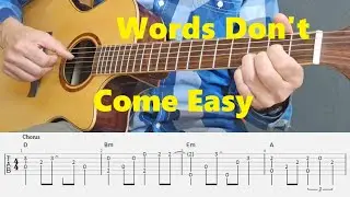Words Don't Come Easy - F.R. David - Fingerstyle Guitar Tutorial Tabs and Chords