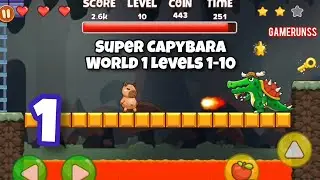 Super Capybara Adventure - Gameplay Walkthrough Android Part 1 - World 1 Levels 1-10