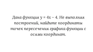 Нахождение координат точек пересечения графика функции с осями координат