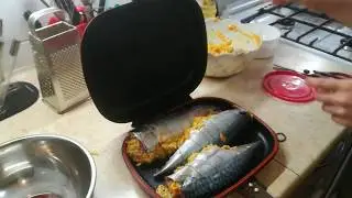 испытание двусторонней сковороды МАСТЕР ЖАР! Фаршированная скумбрия!