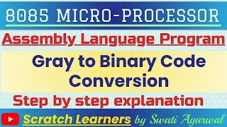 8085 program to convert gray code into binary code|ALP for gray to binary conversion|Gray to binary