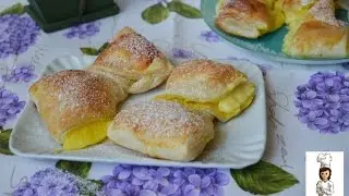 Fiocchi di pasta sfoglia e crema pasticcera
