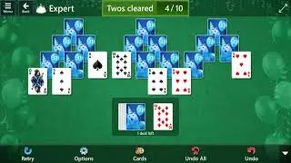 Star Club\Solitaire Celebrates 31 Years\TriPeaks: Expert - Clear 10 Twos in 2 deals