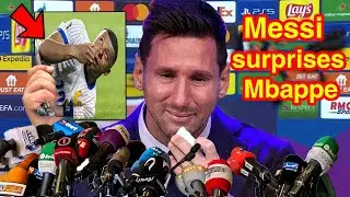 Messi surprises Mbappe after he was injured in the match between France and Austria   !!