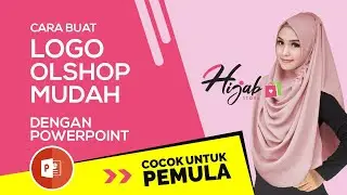 Cara desain logo online shop di power point I membuat logo toko online 'hijab store' dengan mudah