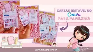 Cartão Editável no Canva para Papelaria | Estilo Feed do Instagram