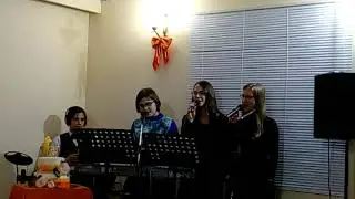 Пение молодежи на свадьбе Аня и Миши