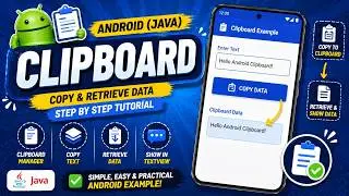 ANDROID - CLIPBOARD TUTORIAL IN JAVA || COPY PASTE TEXT