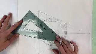 perspective painting large curved element 2 point demo