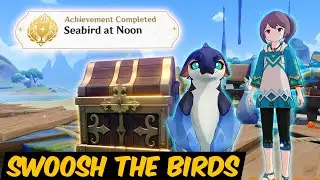 Swoosh the Birds to get Seabird At Noon Hidden Achiement | Genshin Impact 5.0 Natlan