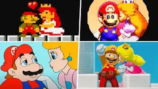 Evolution of Princess Peach Kissing Mario (1990 - 2021)