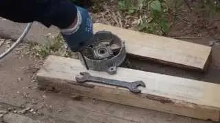 Тест 3 очистка самодельным пескоструем корпусов генератора и насоса