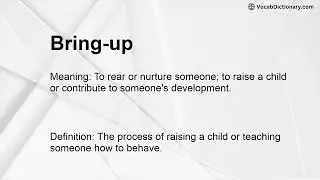 Bring-up Meaning