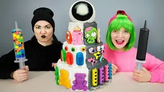 Mukbang Giant Eyeball Jelly Cake Decoration! 케이크 먹방 챌린지 by Pico Pocky