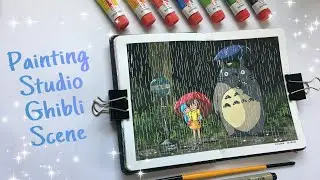 🌿 Painting Studio Ghibli Scene with Gouache l My Neighbor Totoro