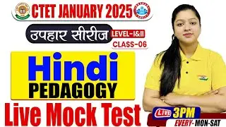CTET 2025 | CTET Hindi Pedagogy | Pedagogy Live Mock Test For CTET | Hindi Pedagogy Test Analysis