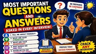 Most important questions and answers asked in every interview - Job interview Conversation