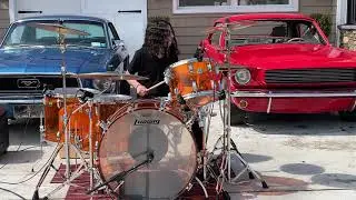 Teen plays John Bonham style Drum Solo