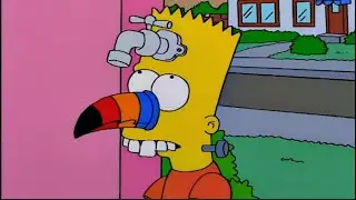Bart Glues Novelties To Face - The Simpsons