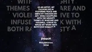 As an artist....