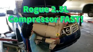 2008-2013 Nissan Rogue AC Compressor Replacement 2.5L   FAST!