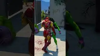 GTA V SPIDER MAN SAVED HULK WIFE FROM IRON MAN 😵